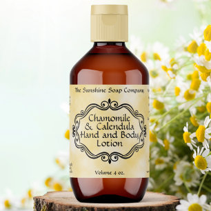Étiquette cosmétique de cadre vintage en parchemin