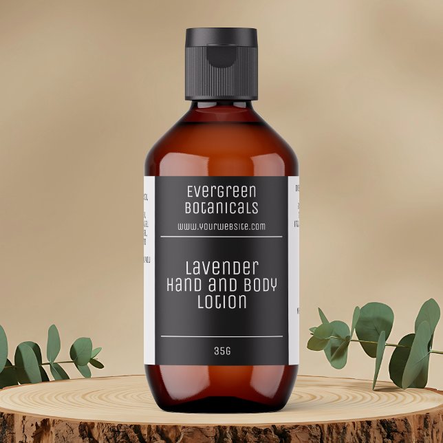 étiquette cosmétique moderne minimaliste - noir et (Créateur téléchargé)