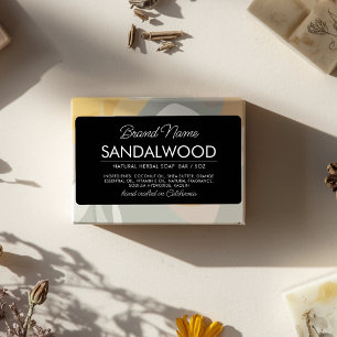 Étiquette Cosmétique noir moderne ingrédients savon étiquett