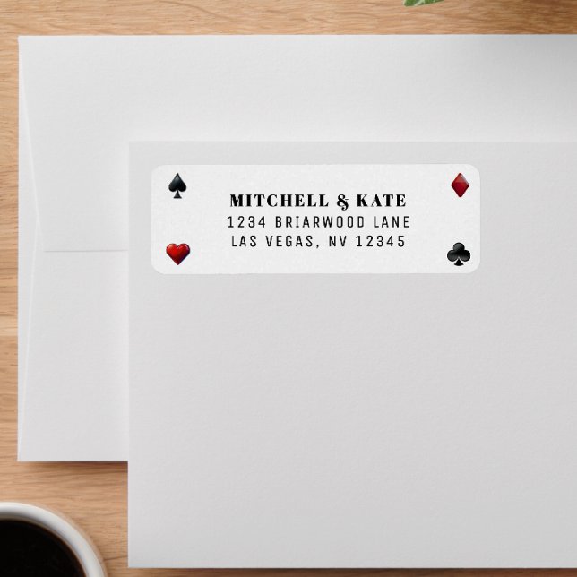 Étiquette Costume de carte de poker Mariage (Créateur téléchargé)