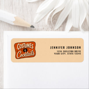 Étiquette Costumes Rétro Vintage & Cocktails Soirée Hallowee