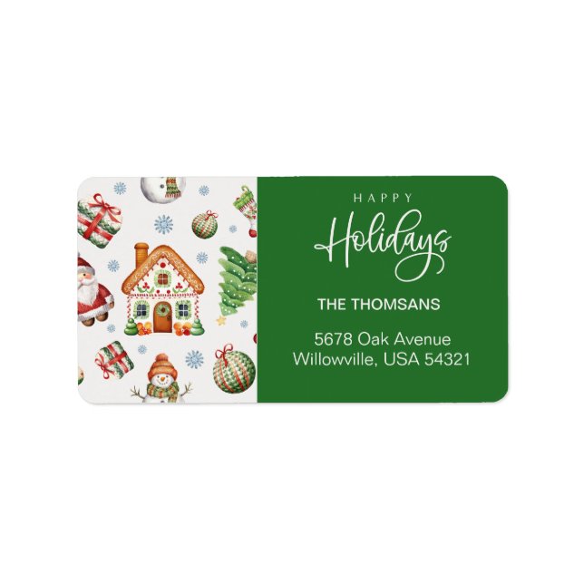 Étiquette Cosy Christmas Gingpain Motif Retour Adresse (Devant)