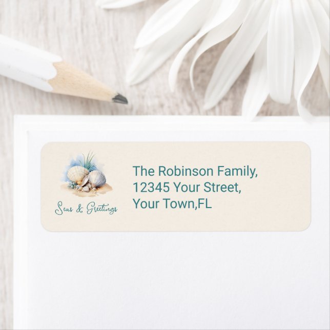 Étiquette Côtière Seas de Noël & Grey Adresse de retour (En situation)