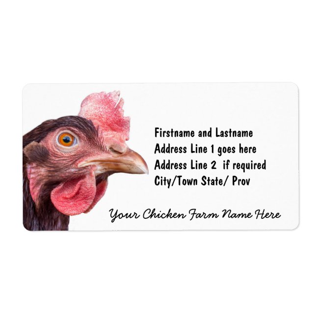 Étiquette Couche d'oeuf de poulet à plumes rouges (Devant)