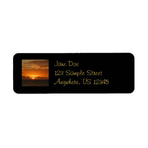 Étiquette Coucher de soleil à la mer I Paysage marin coloré 