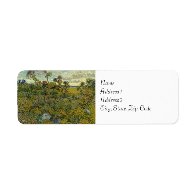 Étiquette Coucher de soleil à Montmajour par Van Gogh (Devant)