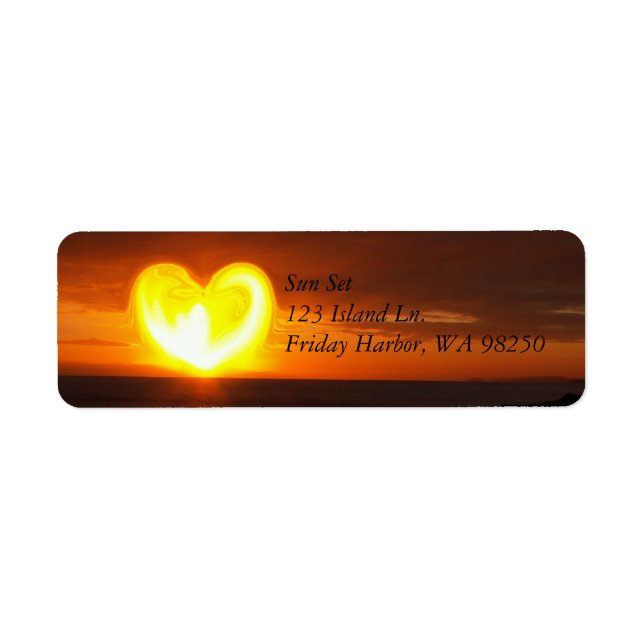 Étiquette Coucher du soleil (Devant)