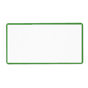 Étiquette Couleur blanche avec des bords verts minces