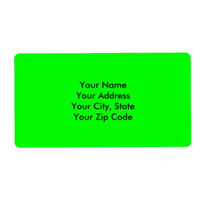 Étiquette Couleur d'accentuation verte brillante au néon bri (Devant)