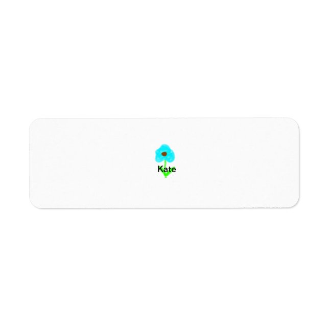Étiquette Couleur d'eau bleu vert ajouter votre nom texte pe (Devant)