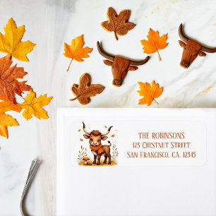Étiquette Couleur d'eau d'automne Texas Longhorn Calf Scarf