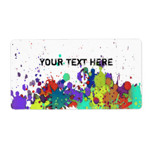 Étiquette COULEUR FUNNY SPLASH I + votre backgr. & texte