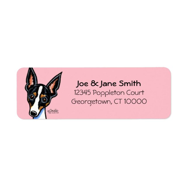 Étiquette Couleur personnalisée Rat Terrier (Devant)