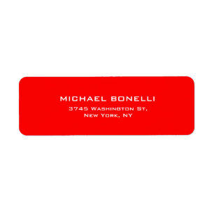 Étiquette Couleur rouge professionnel simple clair élégant