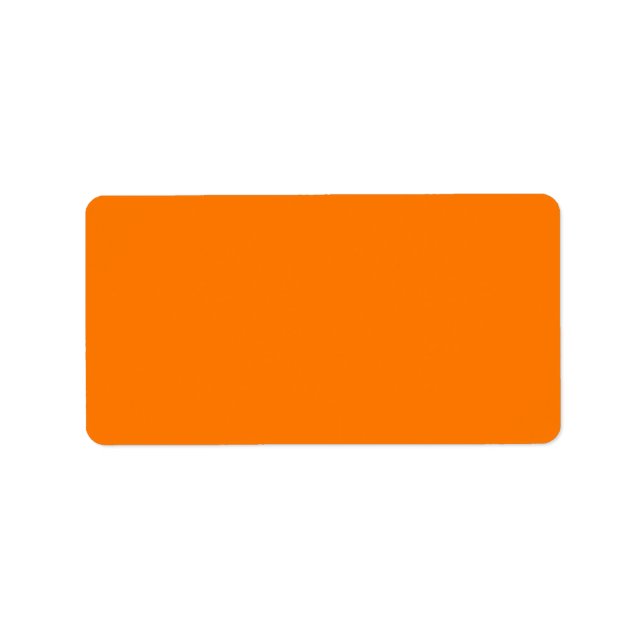 Étiquette Couleur solide orange de sécurité (Devant)