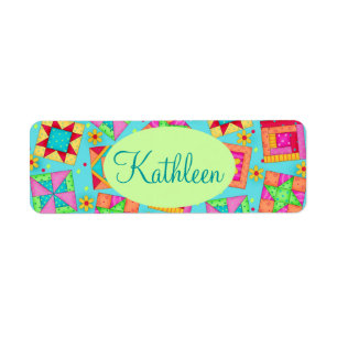 Étiquette Couleur turquoise Parking Bloc Quilt Personnalisé