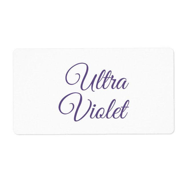 Étiquette Couleur Ultra violet 2018 (Devant)