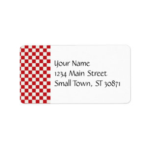 Étiquette Couleurs Checkered rouges et blanches de BBQ de