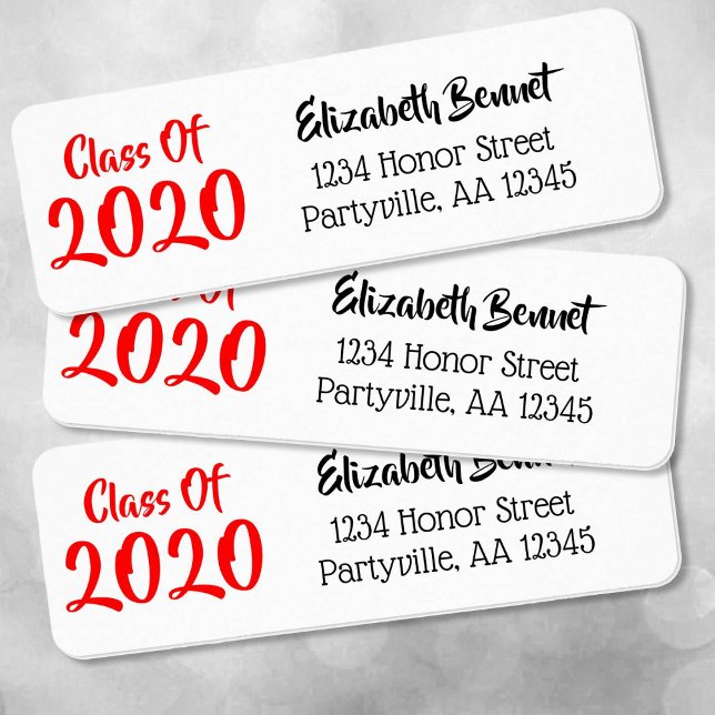 Étiquette Couleurs de l'école rouge et noire Adresse de clas (Créateur téléchargé)
