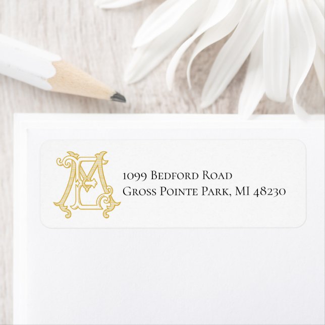 Étiquette COULEURS ÉDITABLES MOI Monogramme EM Monogramme Ét (En situation)