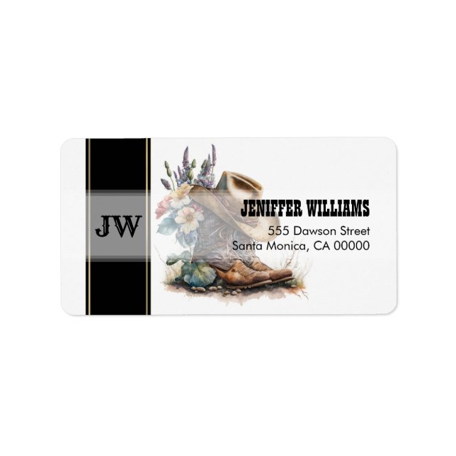 Étiquette Country Cowgirl Boots Flower Casquette Texas (Devant)