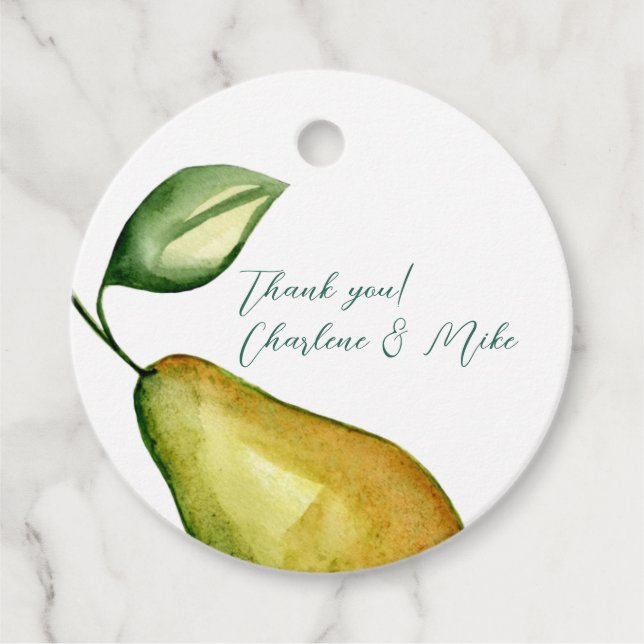 Étiquette Country Pear Wedding Favor (Devant)