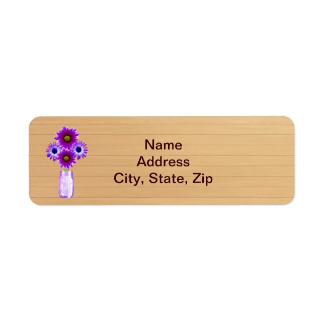 Étiquette Country Rustic Purple Mason Jar Address Labels (Devant)