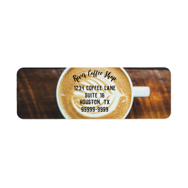 Étiquette Coupe de café Latte feuille mousse forme retour Ad (Devant)