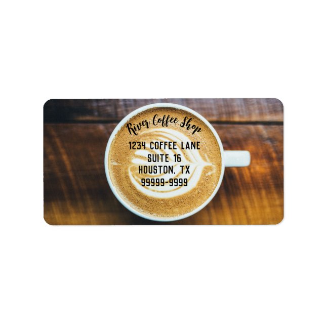 Étiquette Coupe de mousse de forme feuille de café sur le no (Devant)