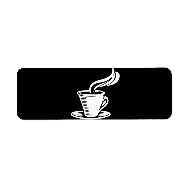 Étiquette Coupe et soucoupe de café rétro (Devant)