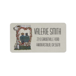 Étiquette Couple Amish Sur Le Porc