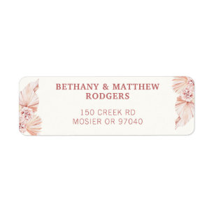 Étiquette Couple Boho Wedding Invite Enveloppe Return Adress