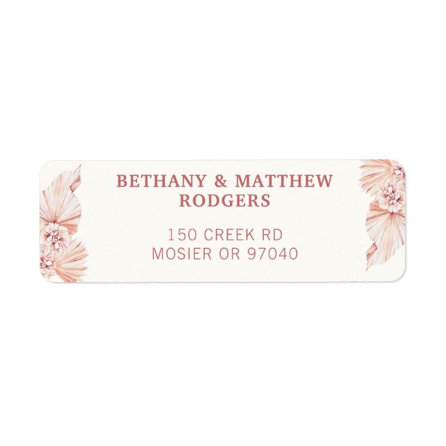 Étiquette Couple Boho Wedding Invite Enveloppe Return Adress (Devant)