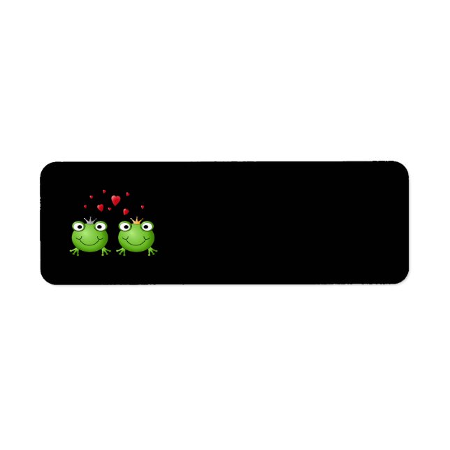 Étiquette Couple de grenouille avec le coeur. (Devant)