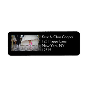 Étiquette Couple mariage dans un style rétro Cinties Diner