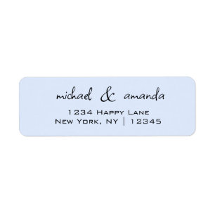 Étiquette Couples Simple Minimal Informel Décontracté Bleu c