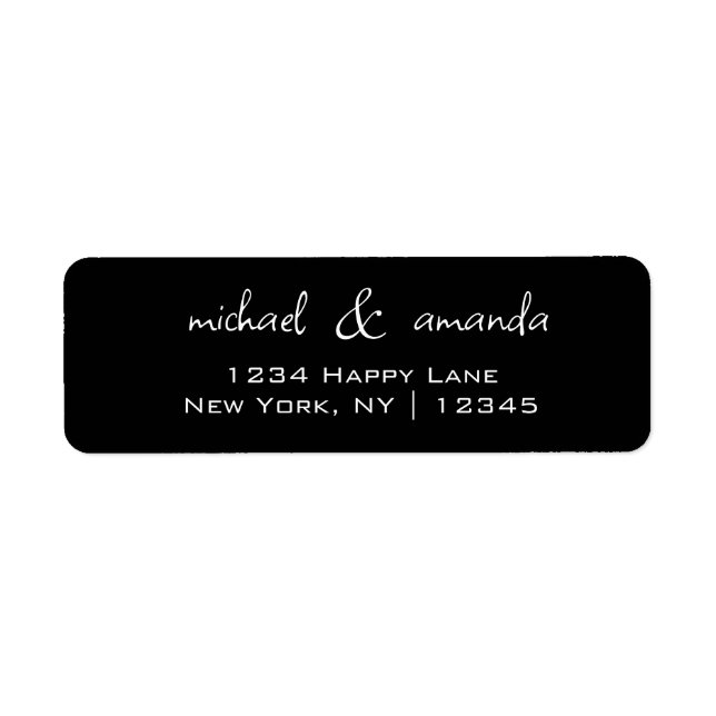 Étiquette Couples Simple Minimal Informel Décontracté Noir B (Devant)
