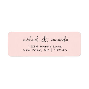 Étiquette Couples Simple Minimal Informel Décontracté Rose c