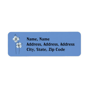 Étiquette Courbe Florale moderne Salutations Postage