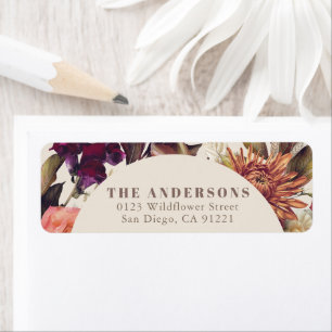 Étiquette Couronne de feuilles florales d'automne couleur be