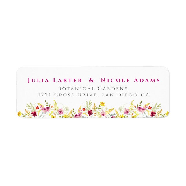 Étiquette Couronne de mariage de fleurs d'orchidées sauvages (Devant)