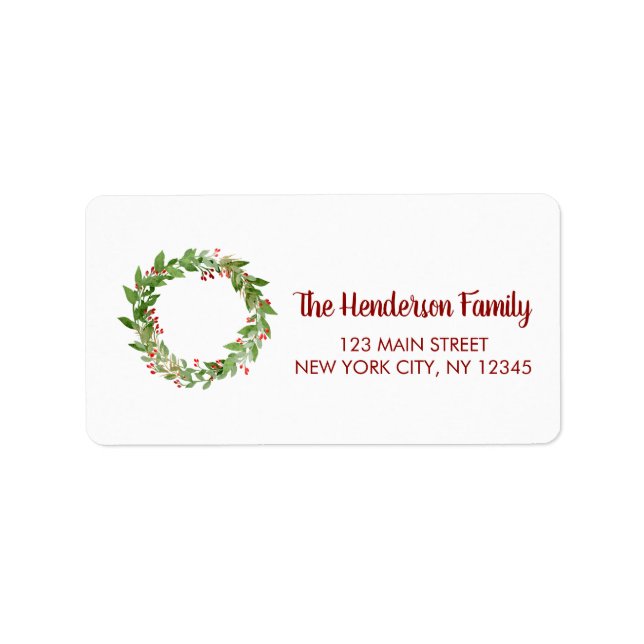 Étiquette Couronne de Noël de Noël avec Pinecone (Devant)