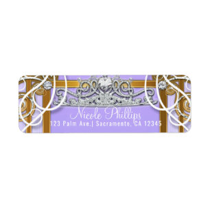 Étiquette Couronne de princesse de carrosse de pourpre or Fê