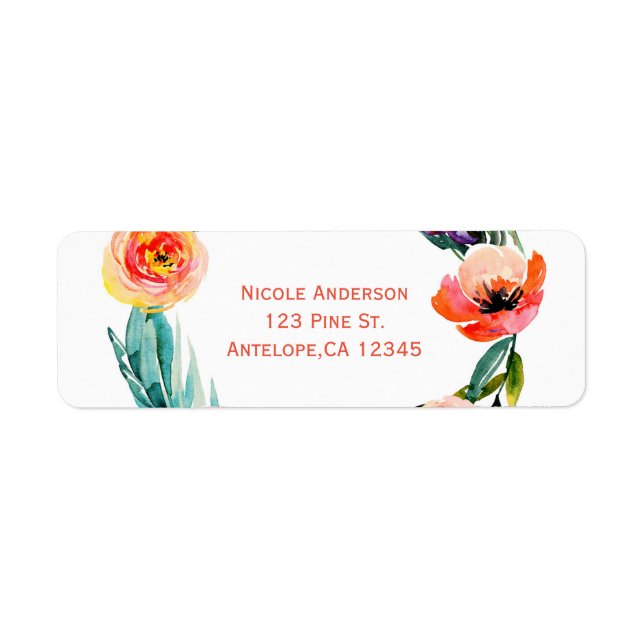 Étiquette Couronne florale audacieuse et lumineuse Shower de (Devant)