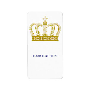 Étiquette Couronne royale d'or + votre backgr. et idées