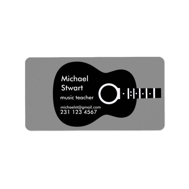 Étiquette cours de guitare (Devant)