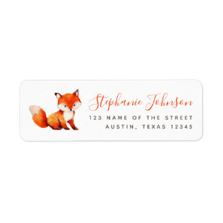 Étiquette Couteau Fox Red Handwriting Woodland Adresse de re