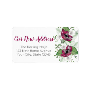 Étiquette Coutume florale de nouvelle aquarelle magenta