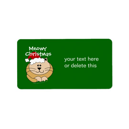 Étiquette Coutume mignonne de chat de bande dessinée de Noël