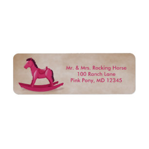 Étiquette Coutume rose de bébé de cheval de basculage